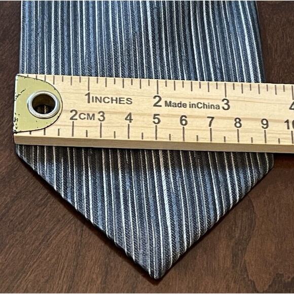 Lamberti Black Gray 100% Silk Men’s Neck Tie Made In Italy - Picture 4 of 9